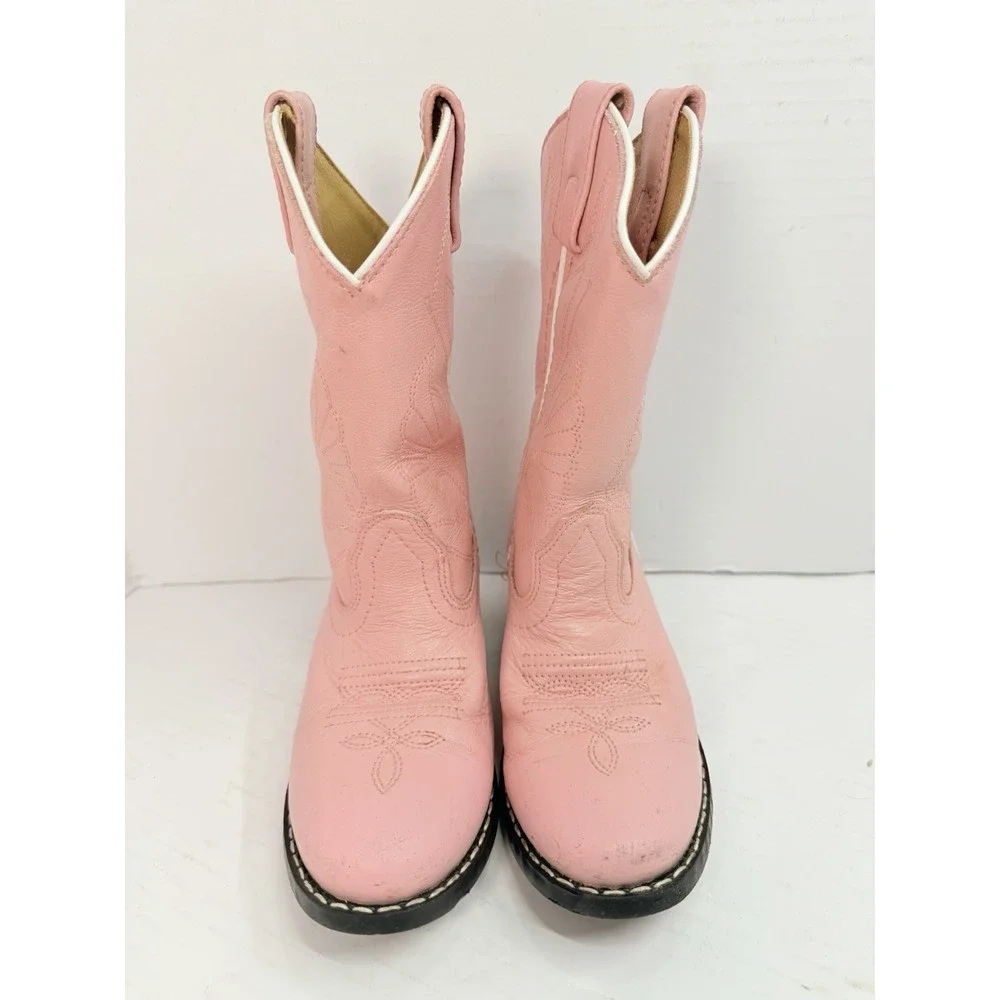 Masterson Boot Co Kids Size 13 M Pink Leather Western Cowboy Boots RB2002C